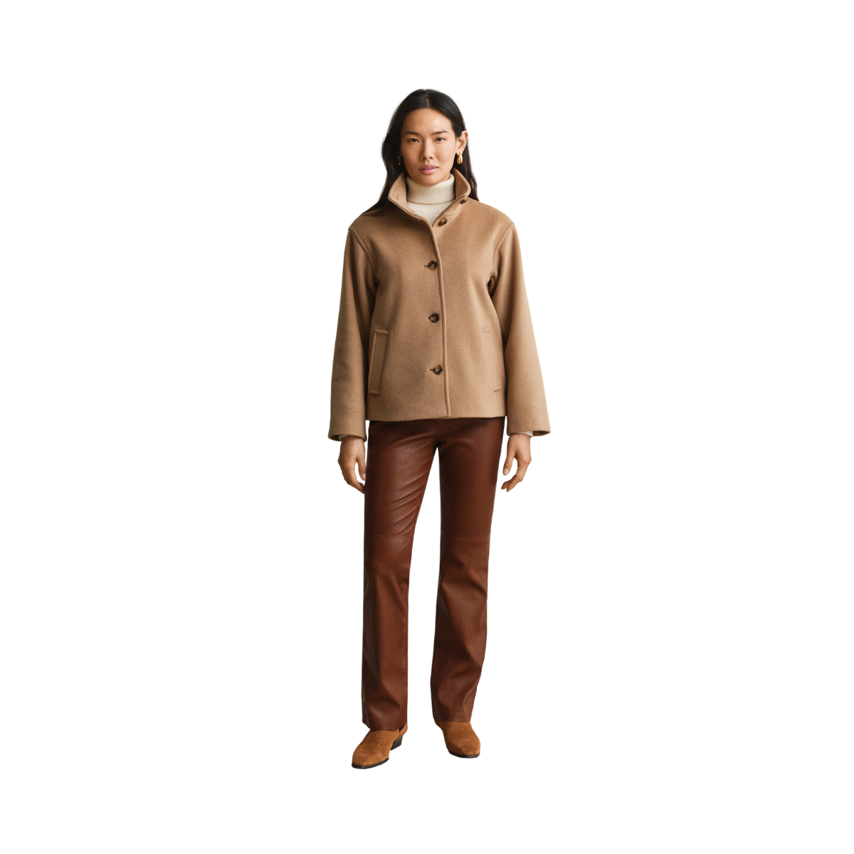 Wool Blend Jacket - Warm Khaki