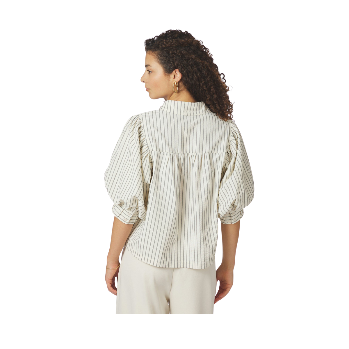 Etta Slim Stripe Shirt - Off White