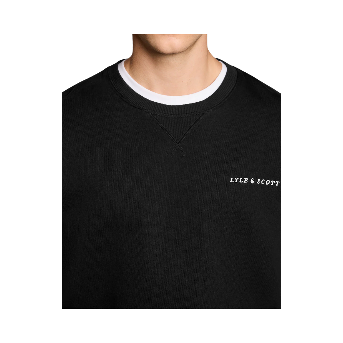 Script Heavyweight Loopback Crew Neck Sweatshirt - Jet Black