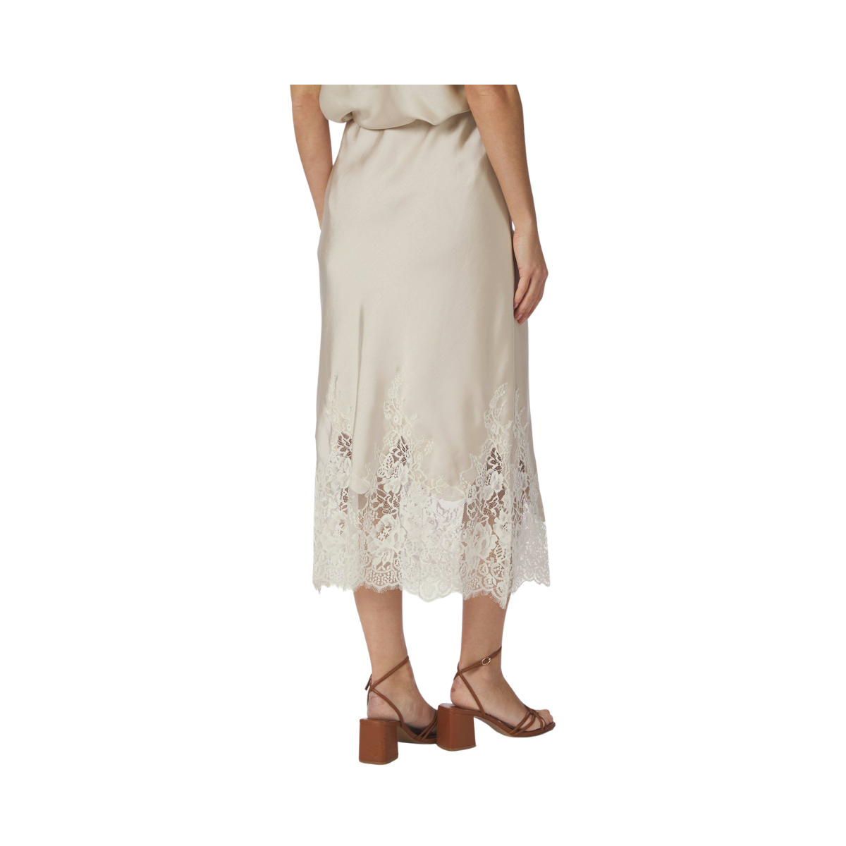 Yelina Heavy Sateen Skirt - Champagne