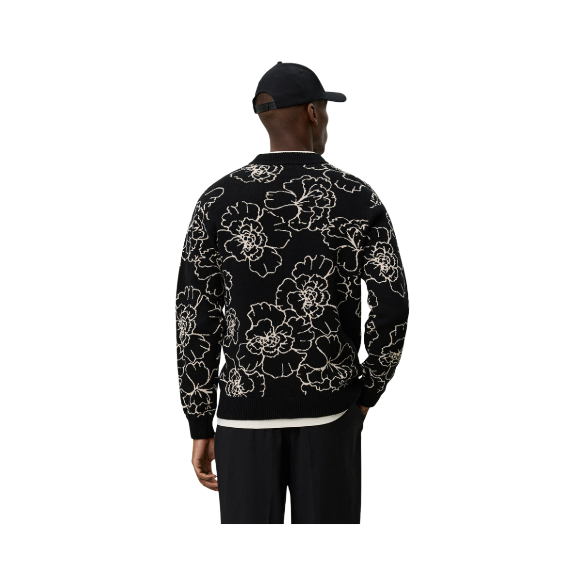 Gaston Poppy Jacquard Knit - Black