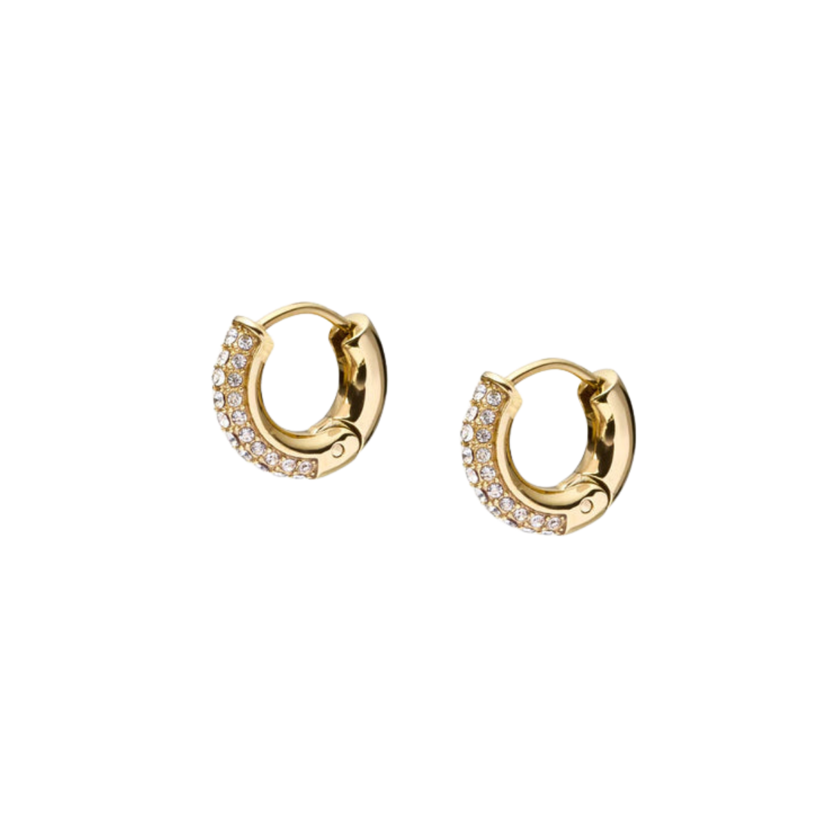 Pavé Everyday Small Gold Hoops - gold