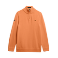 Cotton Half Zip Knit - Washed Tangerine
