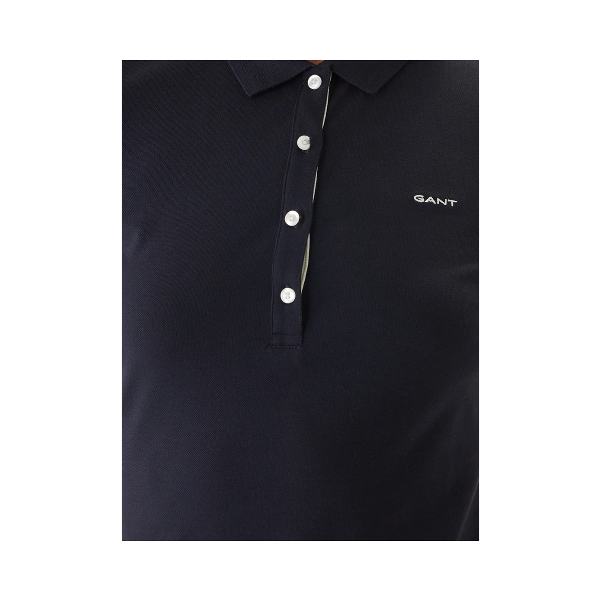 Slim Contrast Color Pique Dress - Evening Blue