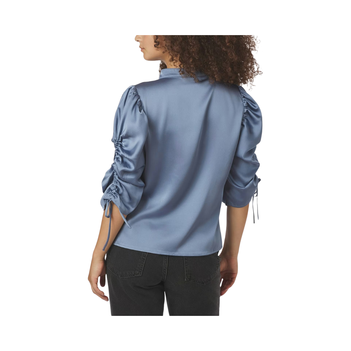Alvira Drapy Satin Blouse - 142 Dusty Blue