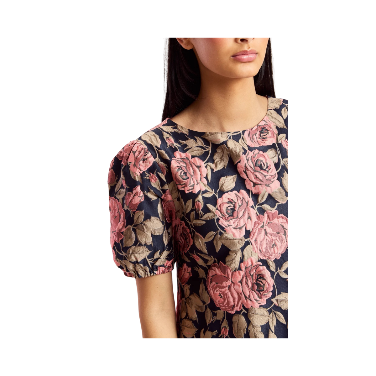 Puffy Dress - Rose Print