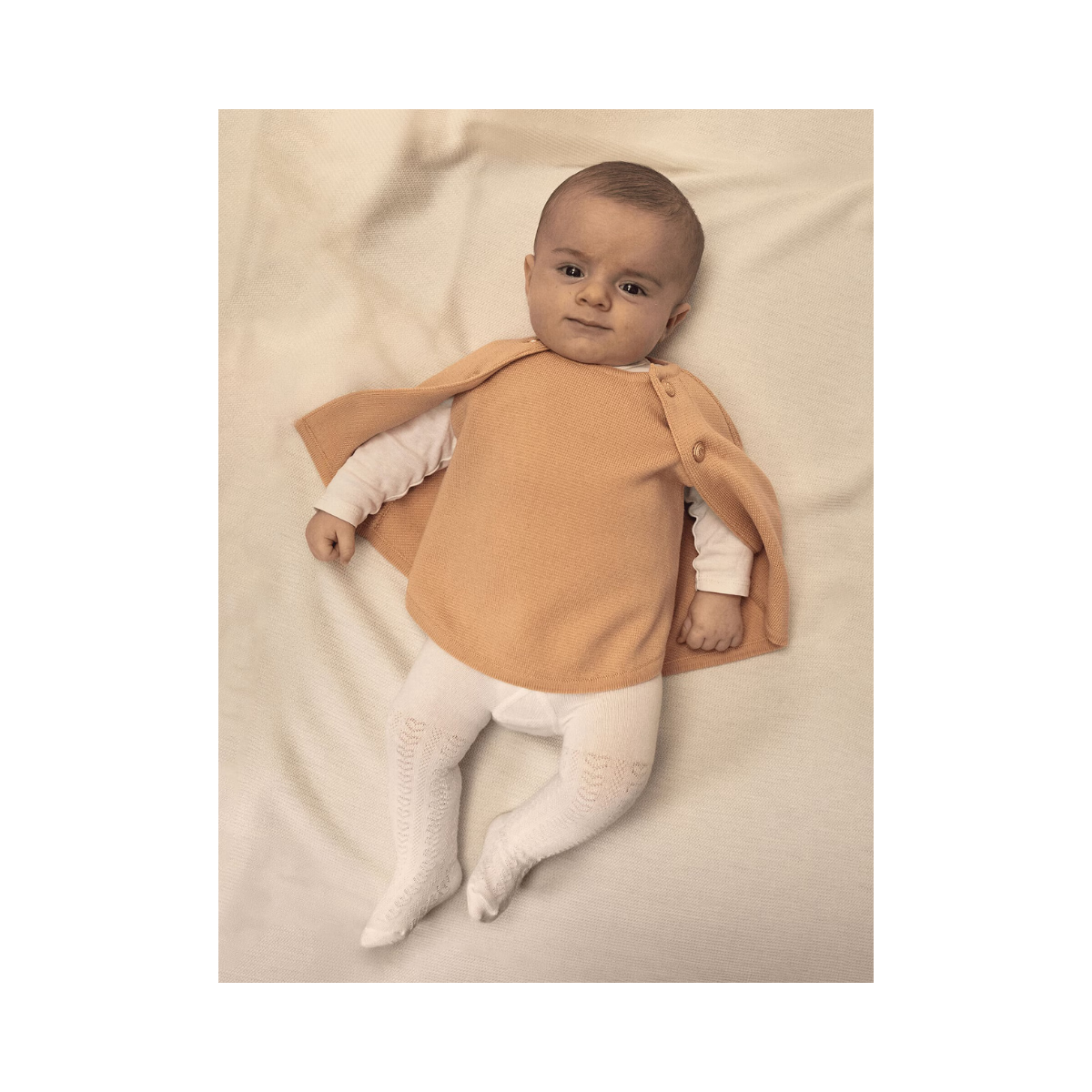Ines Poncho Knitted - Orange