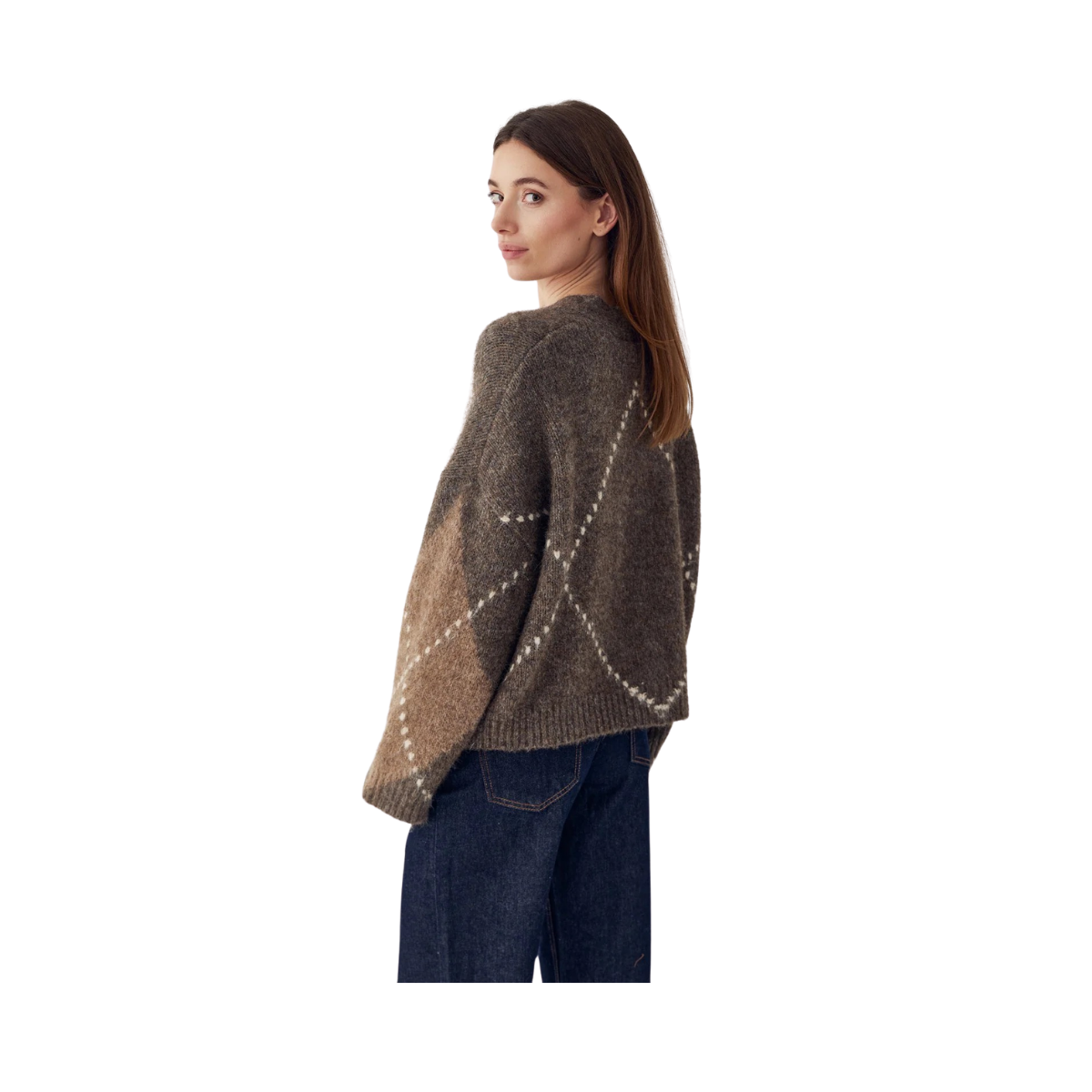 N-Laiana Knit Cardigan - Ash Brown Mix