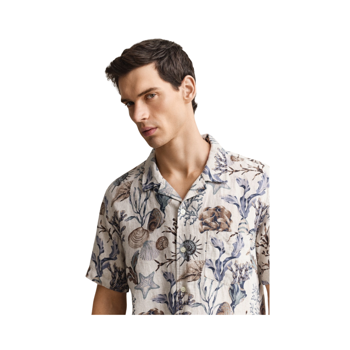 Aop Camp Collar Shirt - Oat Beige