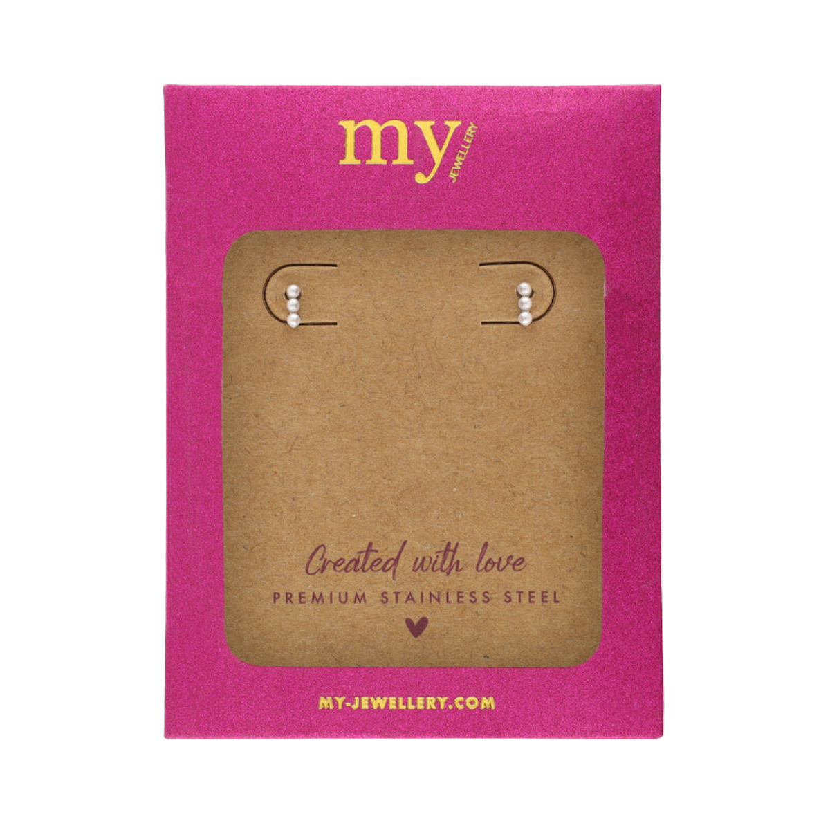 Earstud 2 pearls - Gold