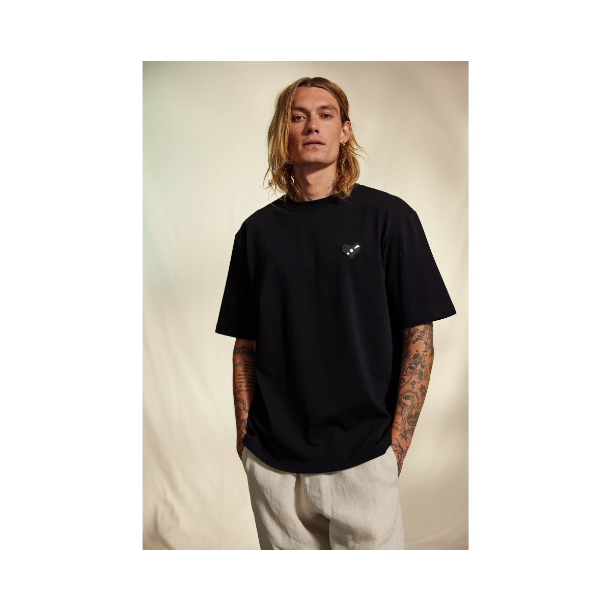 Berkeley Tee Heart Patch - Black