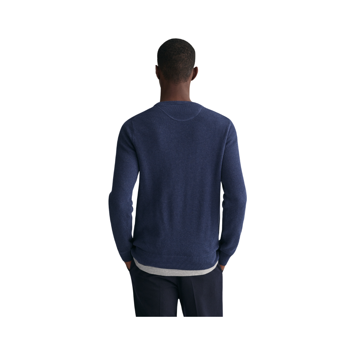 Cotton Pique C-Neck - Marine