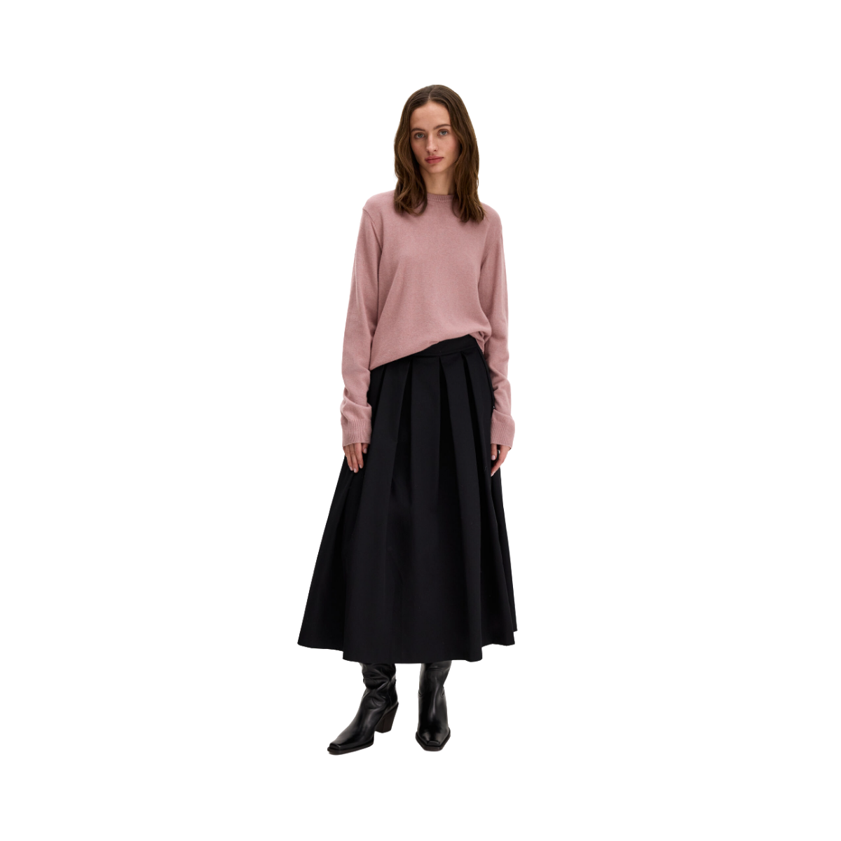 Soft Wool Crewneck Sweater - Light Pink