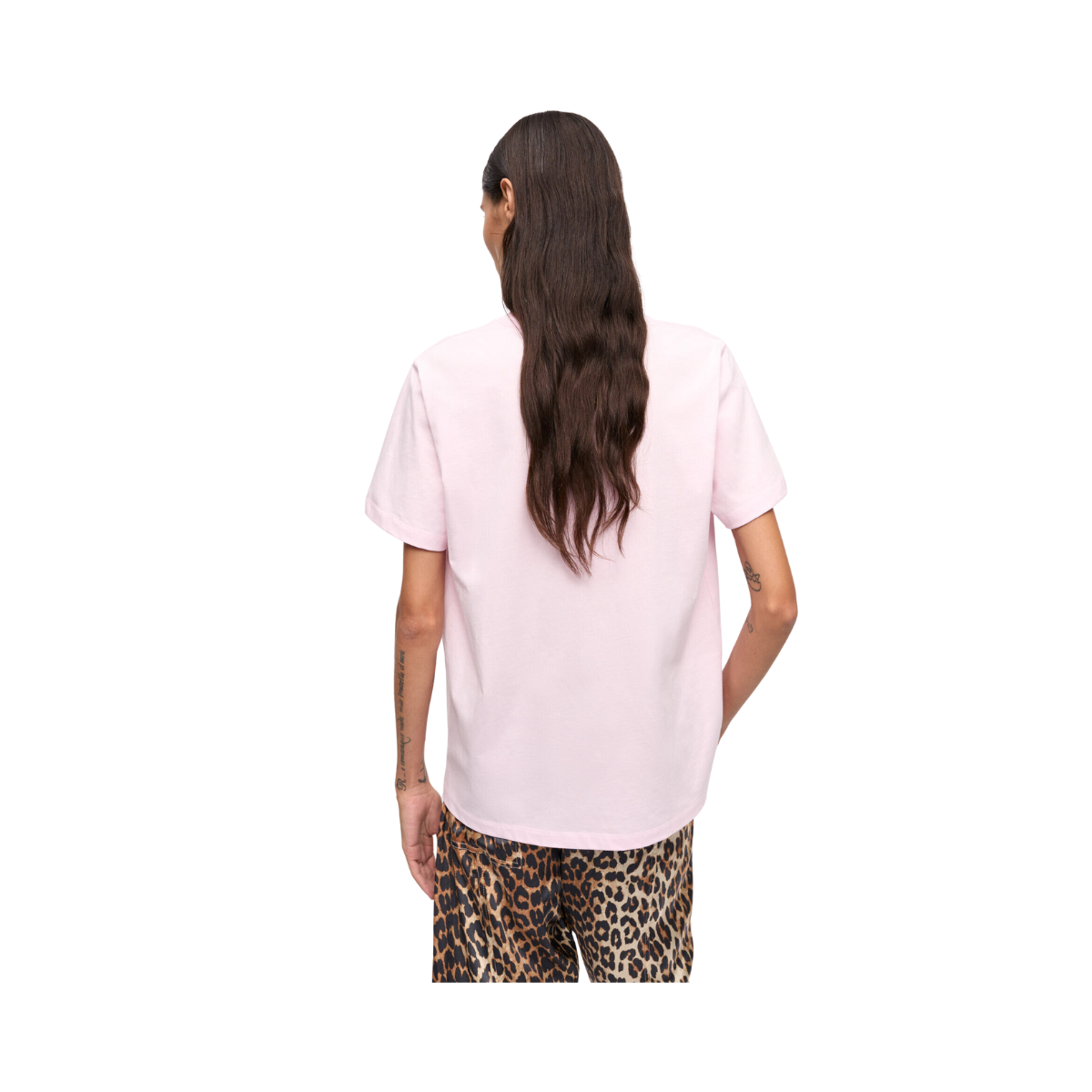 Basic Jersey Leopard Relaxed T-shirt - Chalk Pink