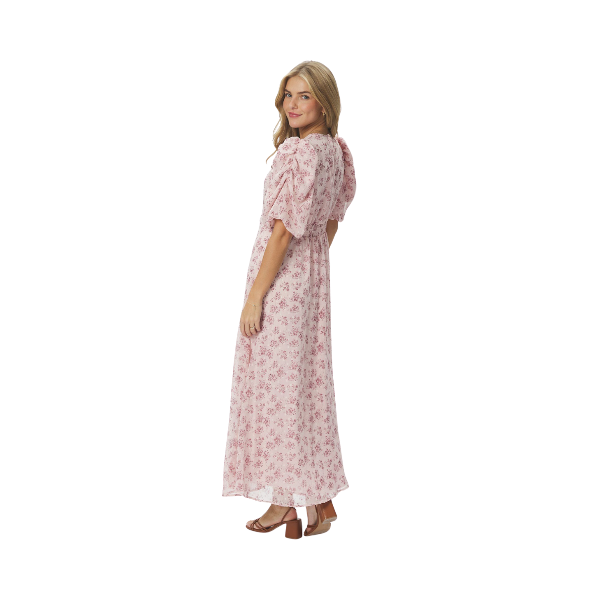 Kikka Chiffon Flower Dress - Rose
