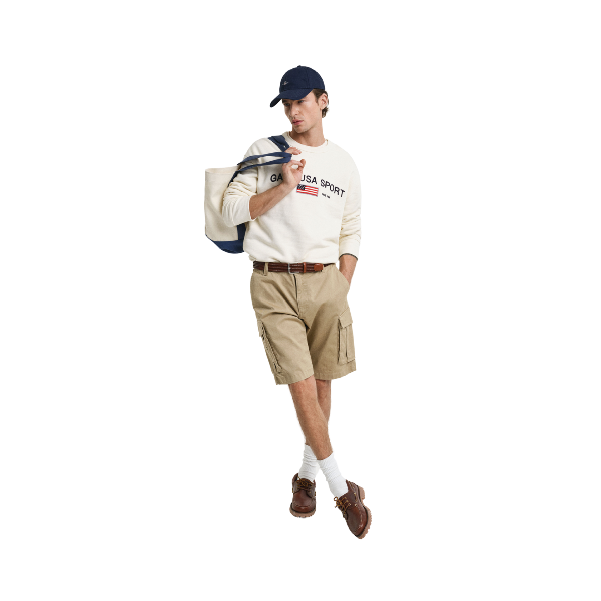 Relaxed Twill Cargo Shorts - Dark Khaki