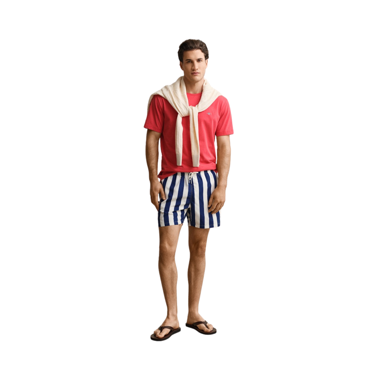 Block Striped Swim Shorts - 432 Rich Navy