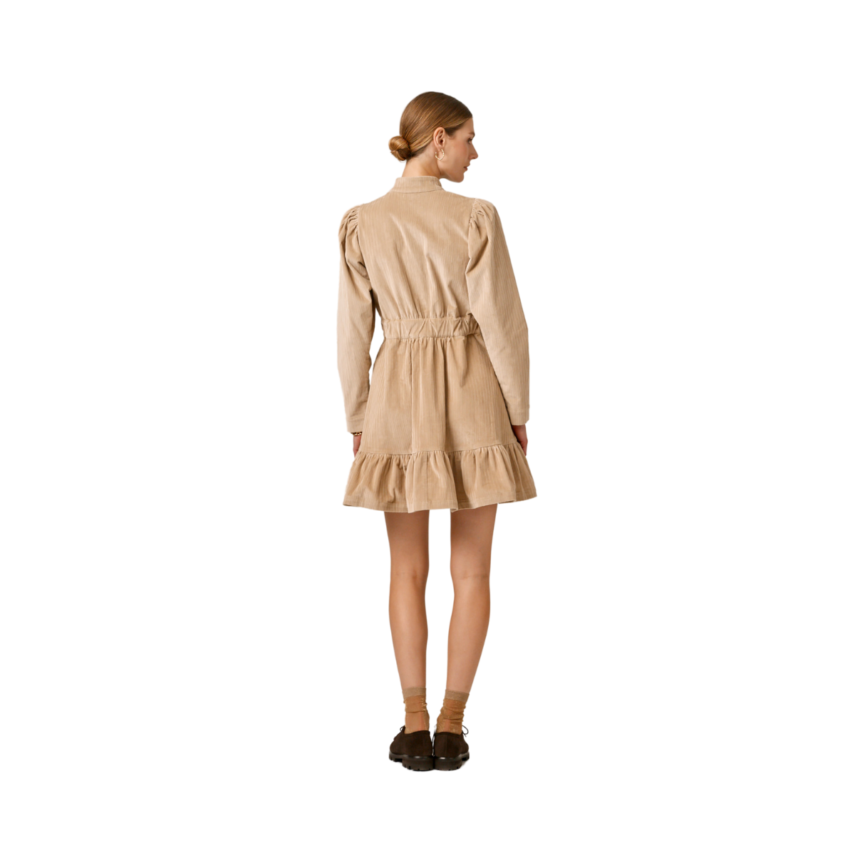 Curdoroy mini dress - Beige