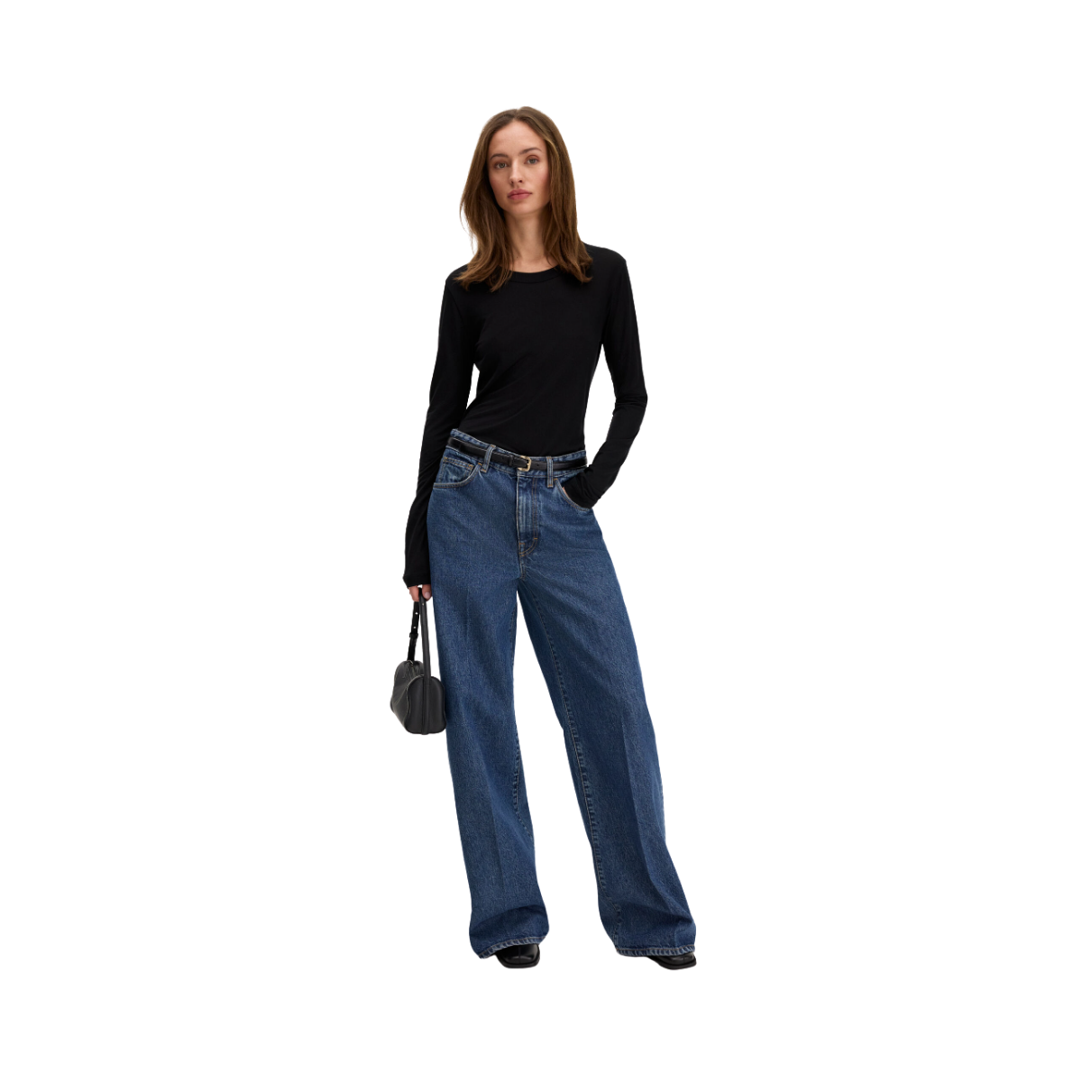 Scooped Longsleeve Top - Black