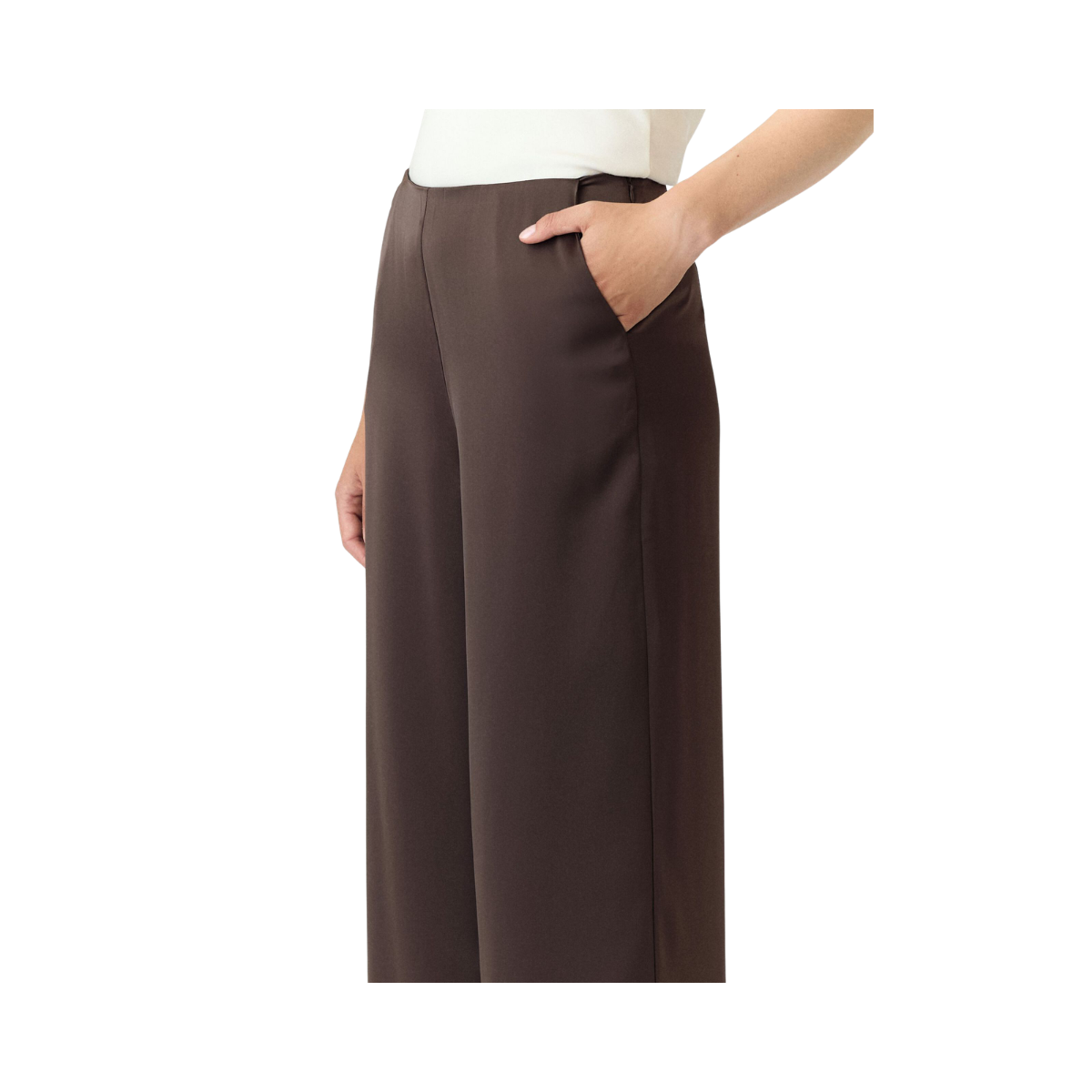 YASPella Wide Pants - Chocolate brown