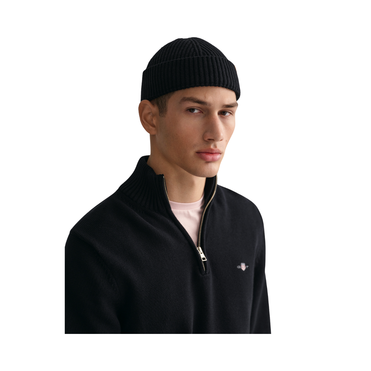 Casual Cotton Halfzip - Black