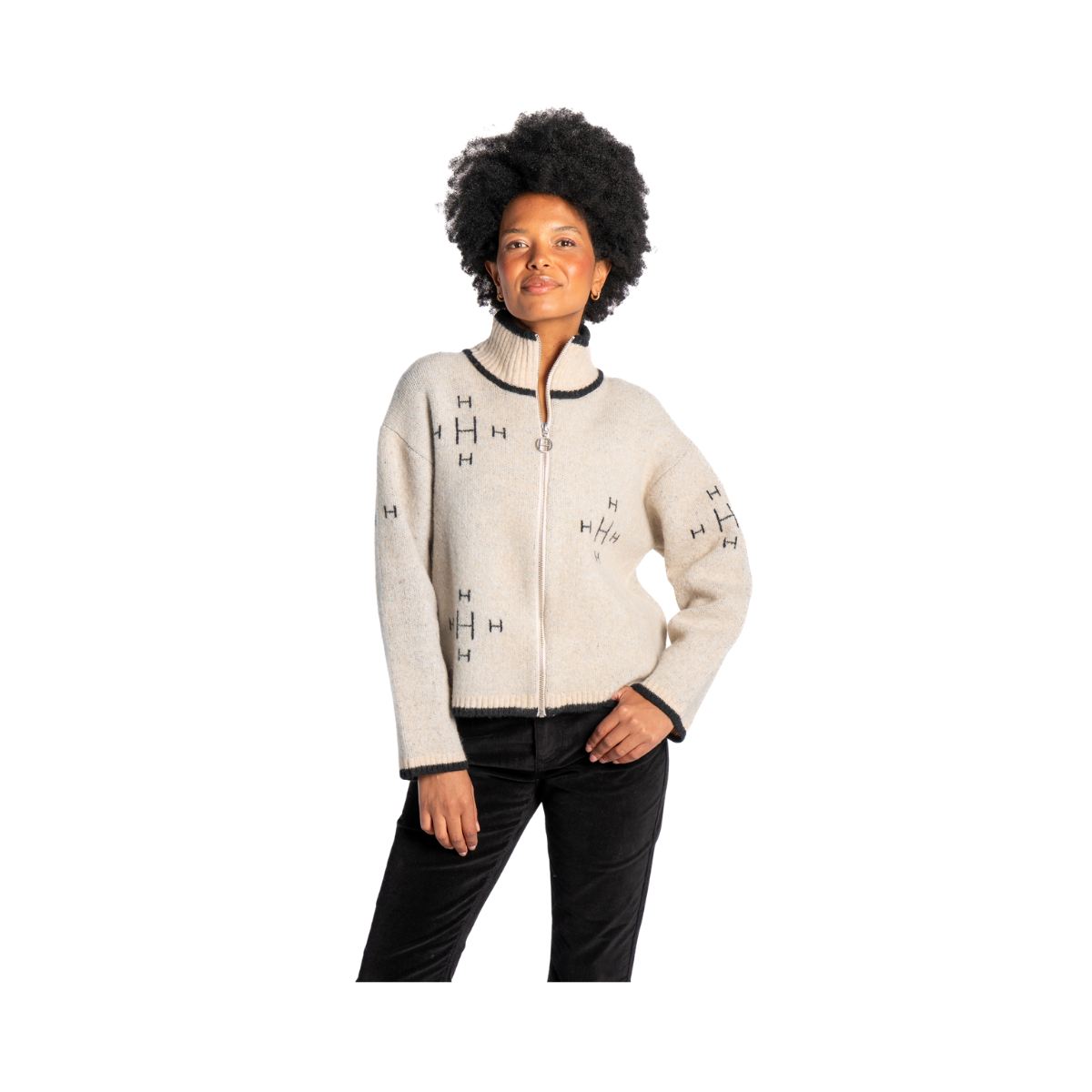 Iben Zip Jacket - Light Beige Melange