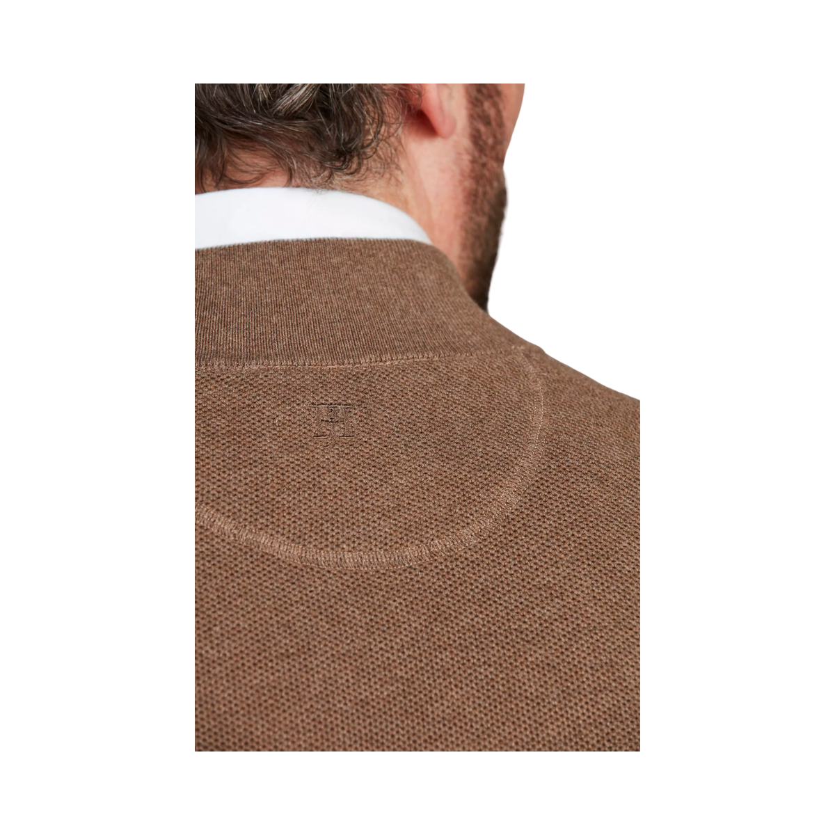 Half Zip Structure Knit - Brown