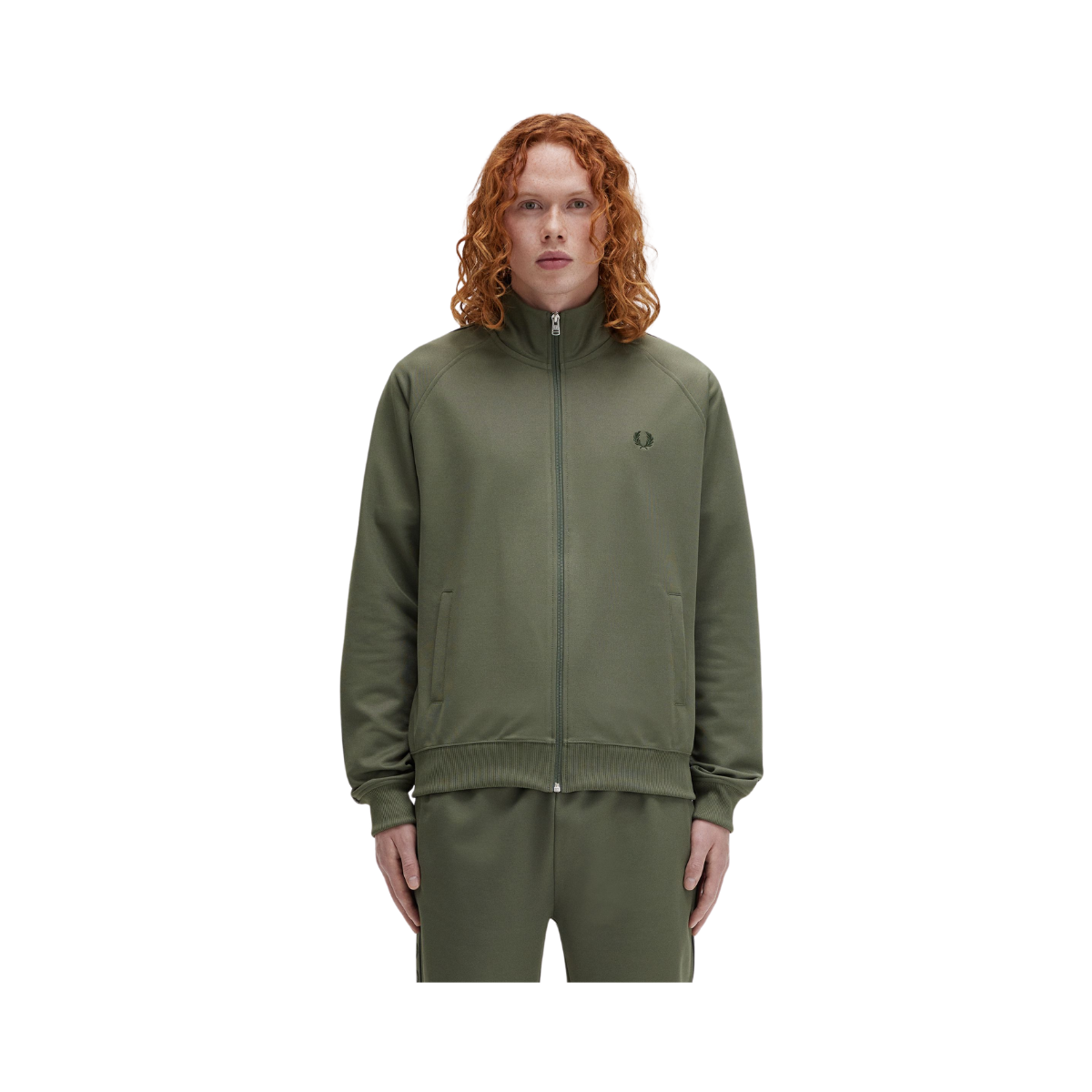 Contrast Tape Track Jacket - Green