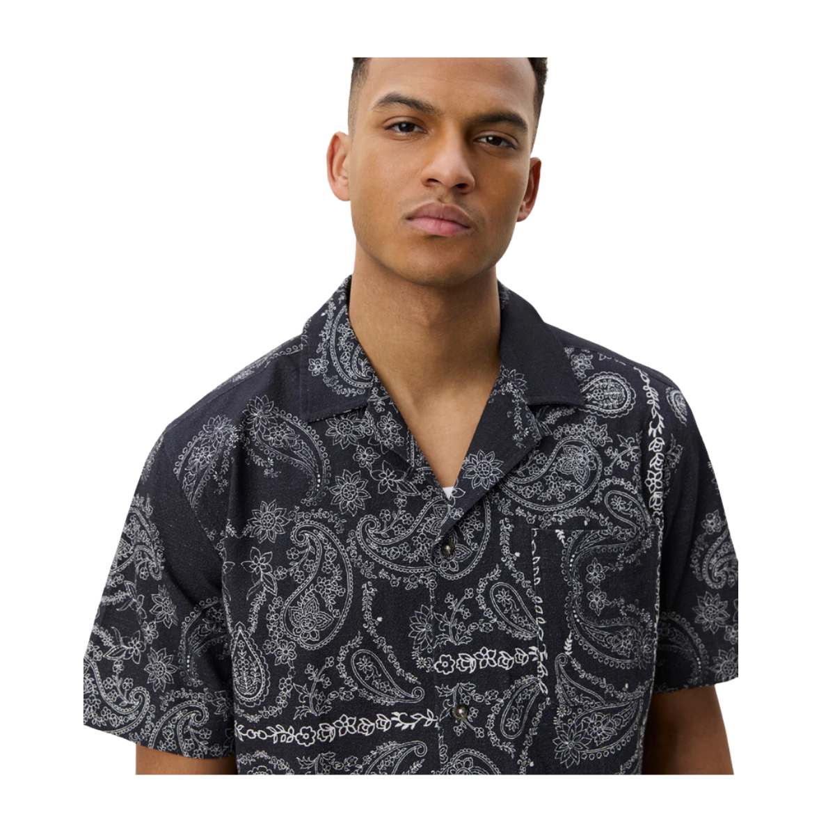 Paisley AOP SS Shirt - Tap Shoe Black