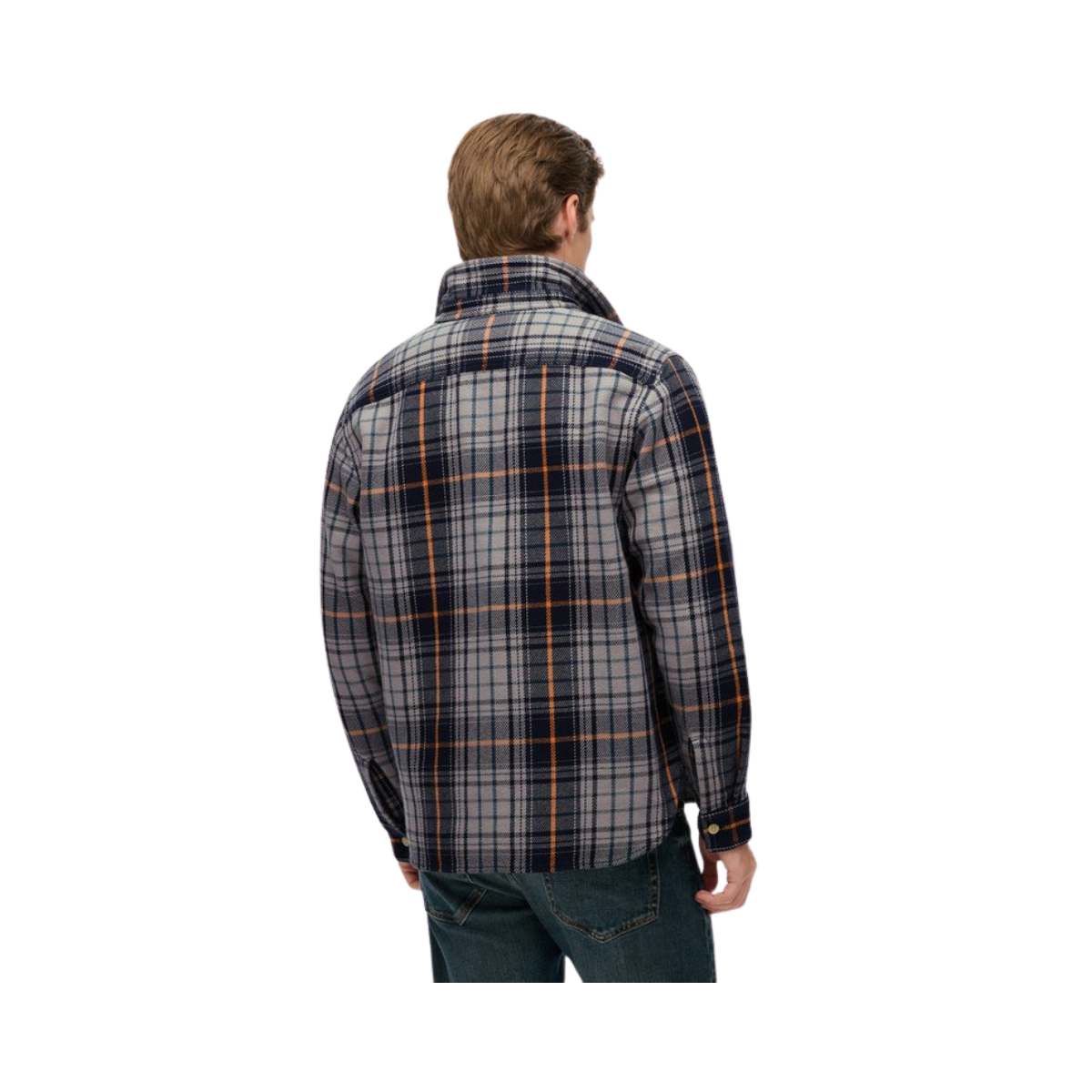 Merchant Heavy Checked Shirt - H7W Homestead Ombre Navy