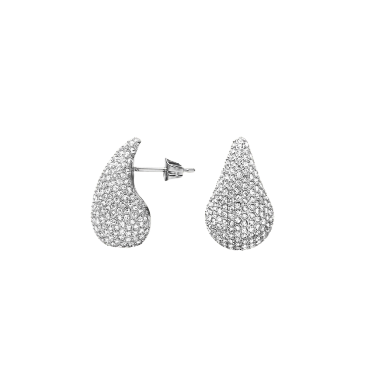 Pavé Daring Small Silver Dupe Earring - Silver