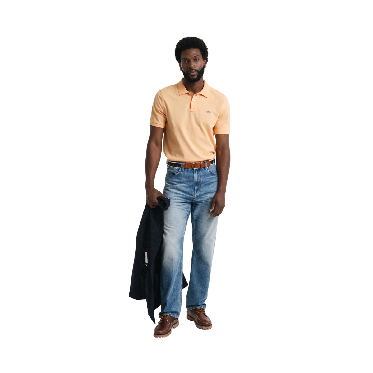 Shield SS Pique Polo - Peachy Orange