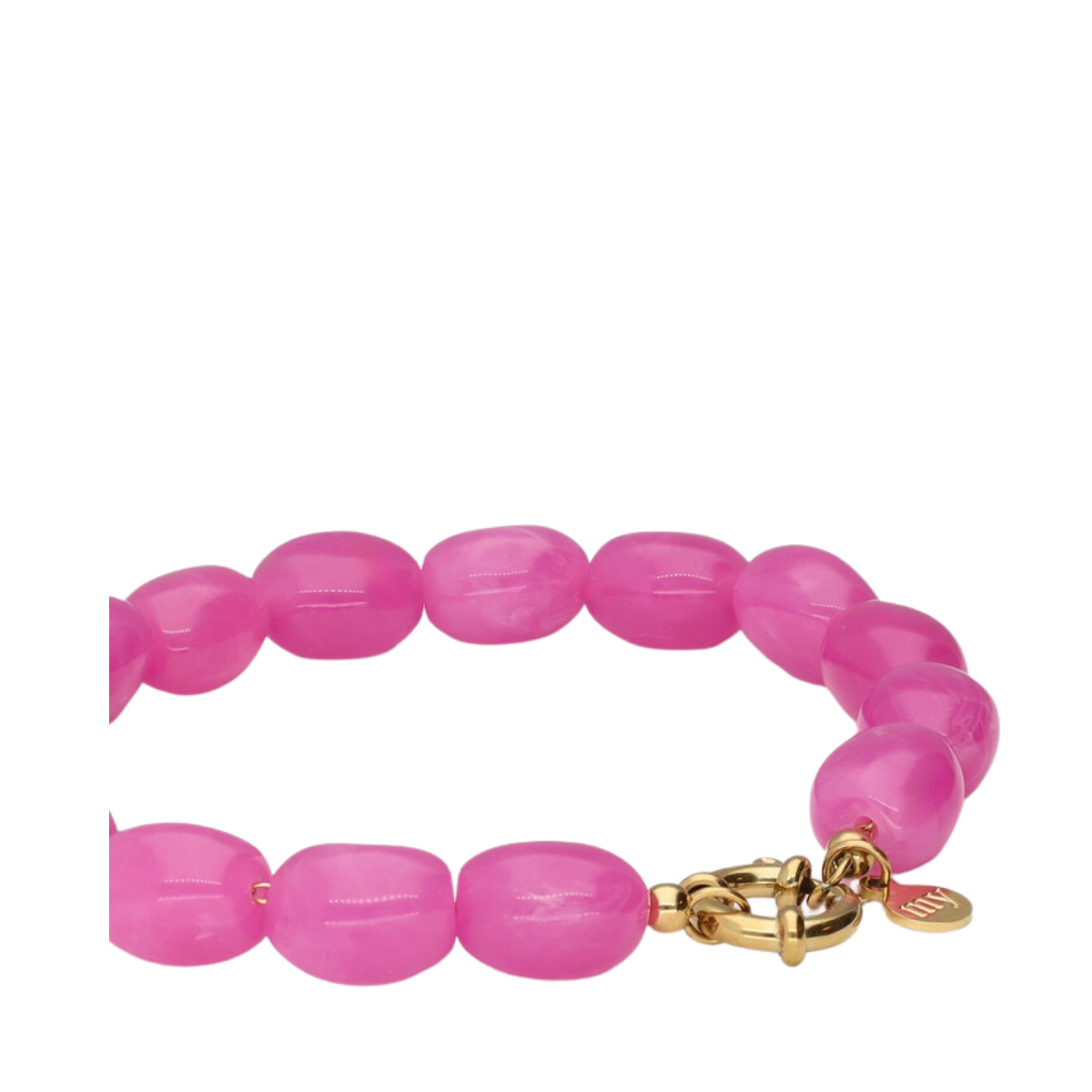 Bracelet Beads Fuchsia - Gold