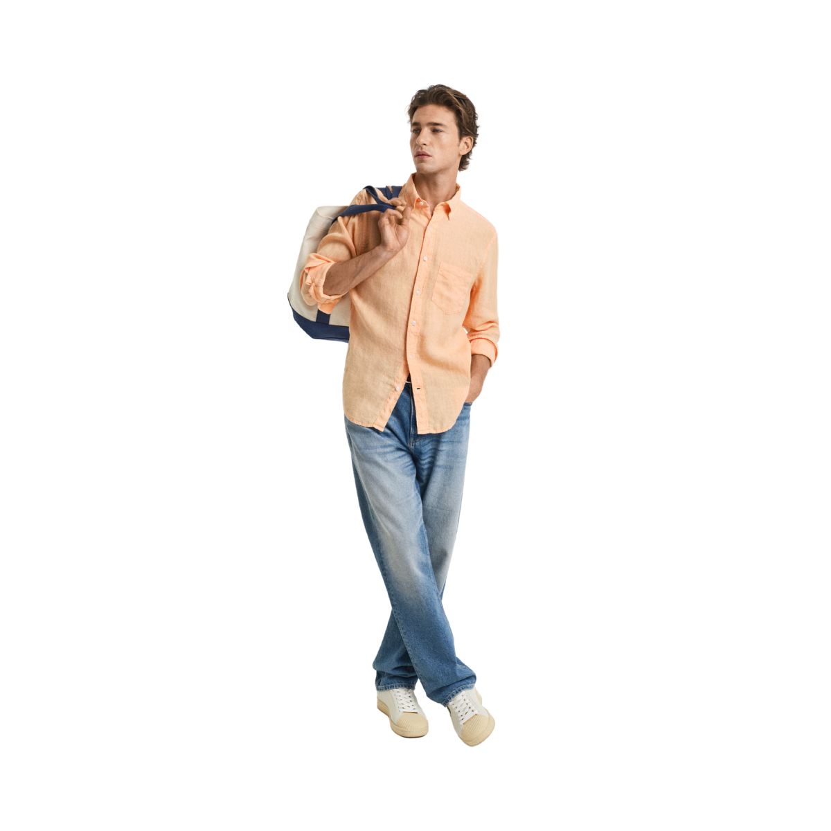 Gmnt Dyed Linen Shirt - Peachy Orange
