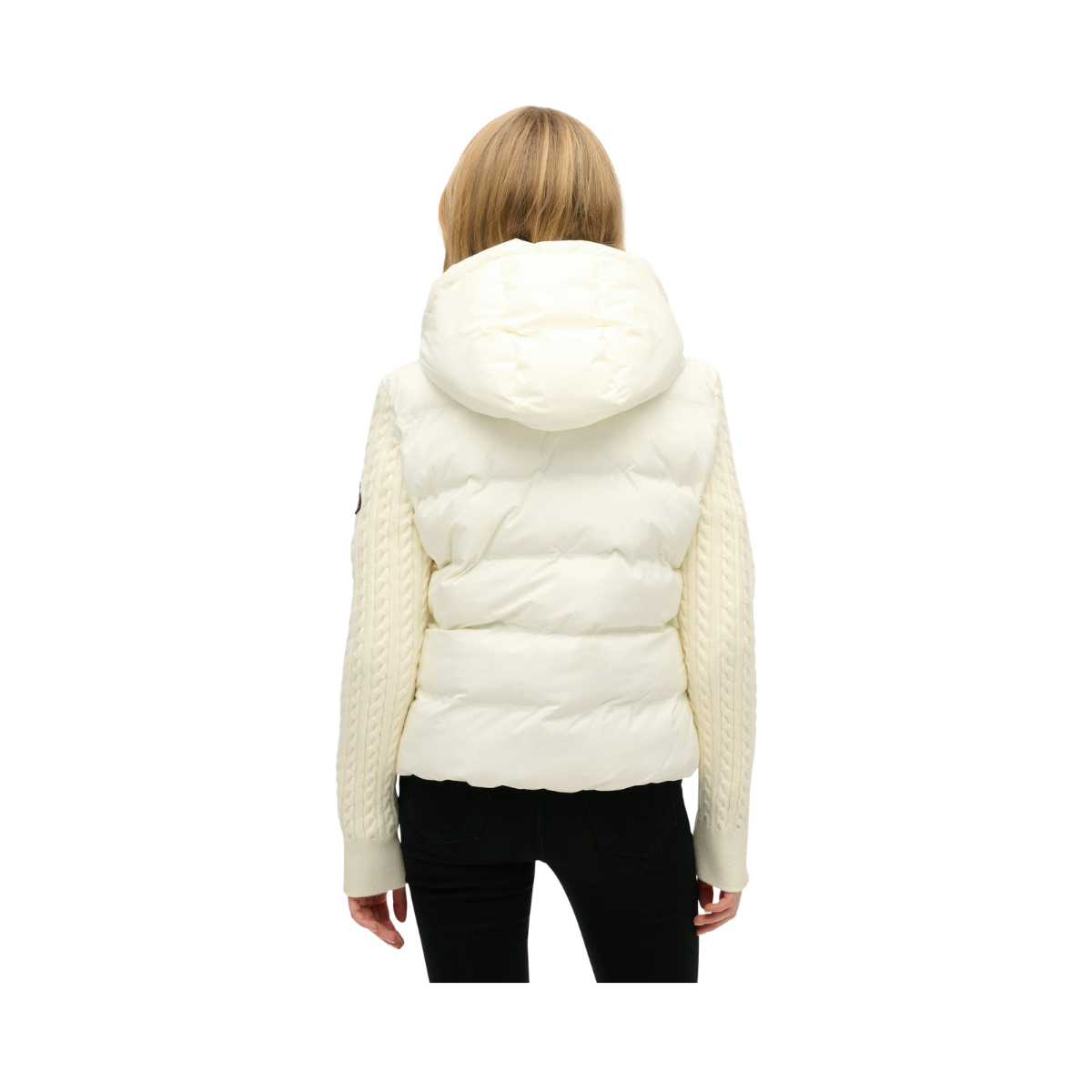 Cable Knit Sleeve Hybrid - Off White
