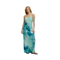 Printed Maxi Slip Dress - Sage Sky Blue