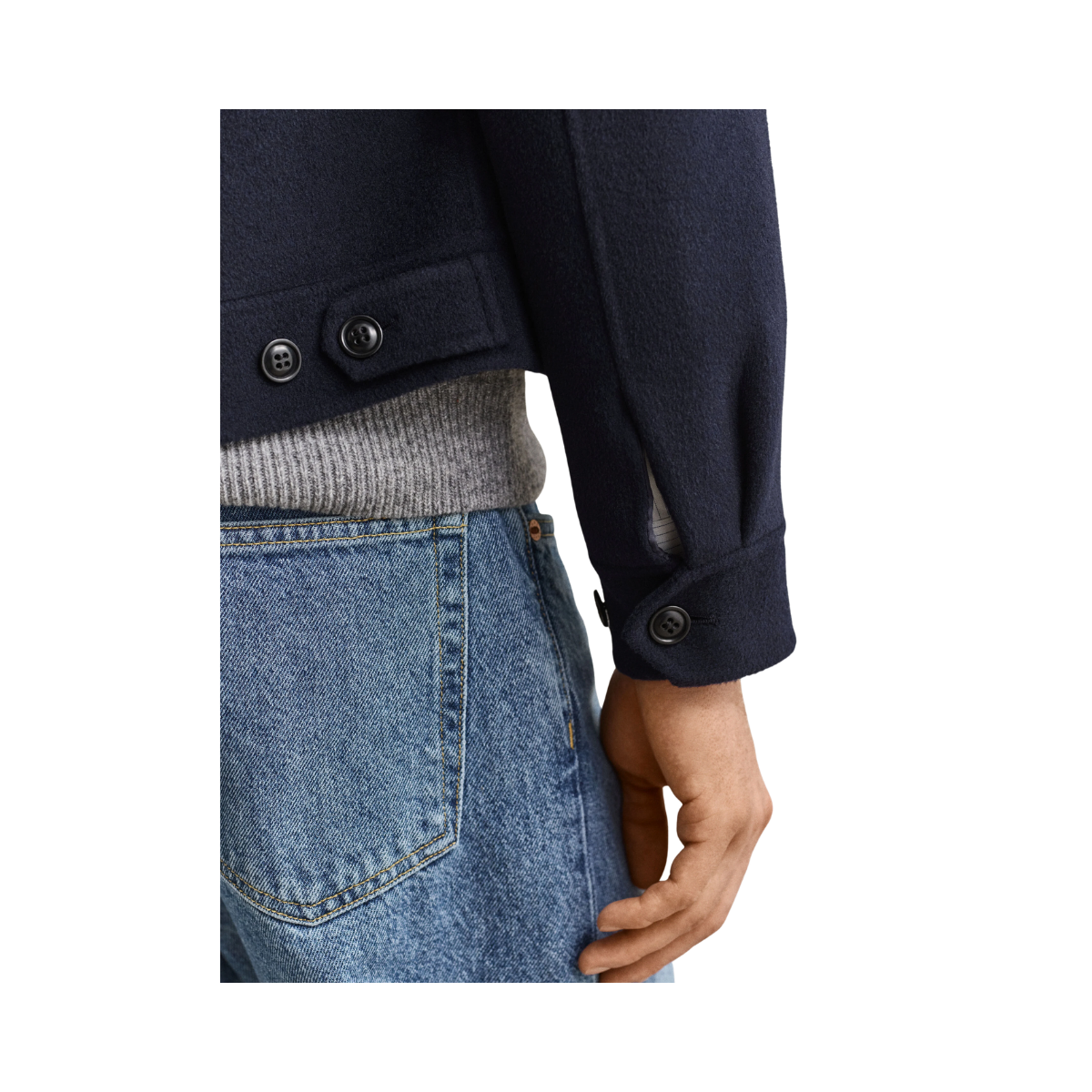 Handstitched Jacket - Evening Blue