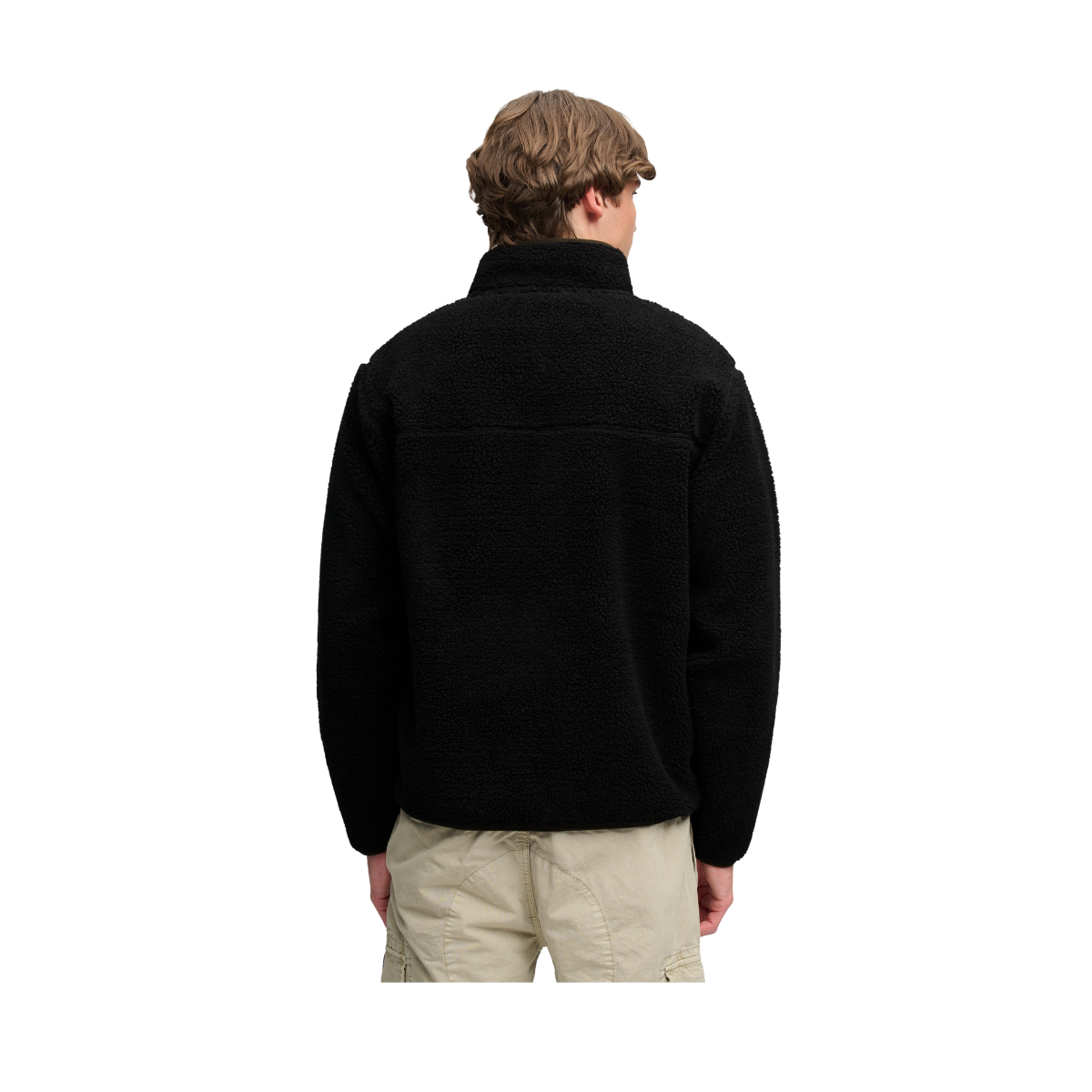 Vintage Retro Full Zip Fleece - Black/Olive