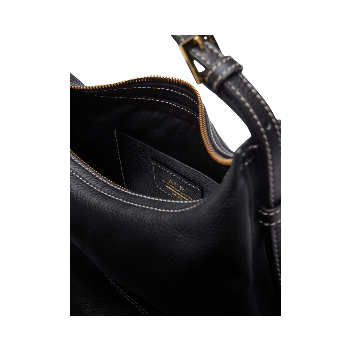 Liveri Leather Small Hobo Bag - Black