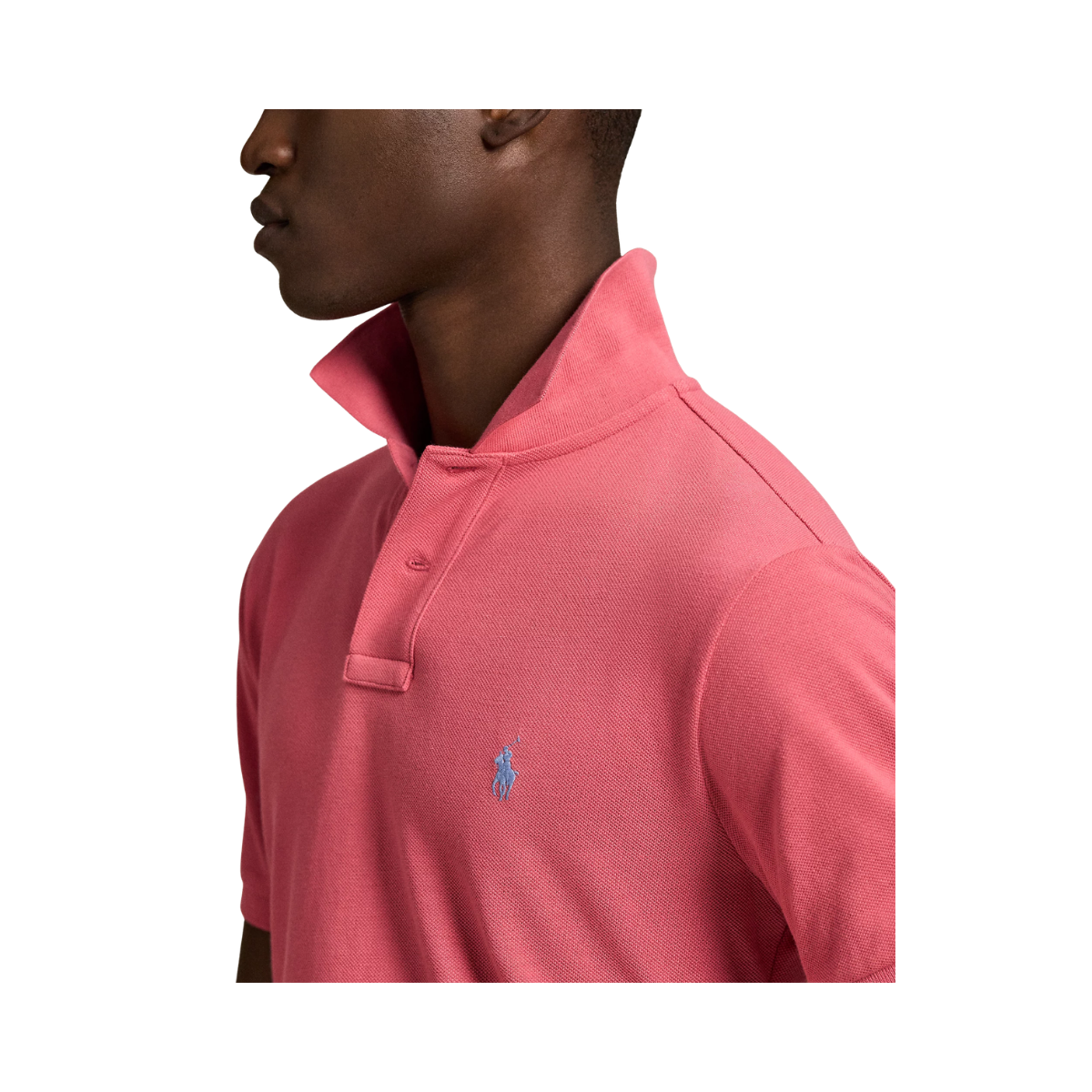Custom Slim Fit Mesh Polo Shirt - Red Sky