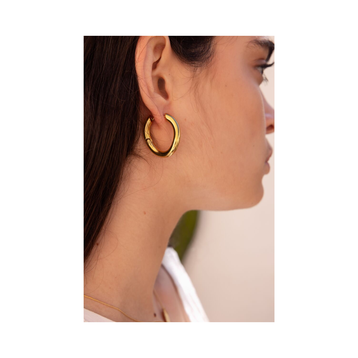 Earrings Twist Hoops - Gold