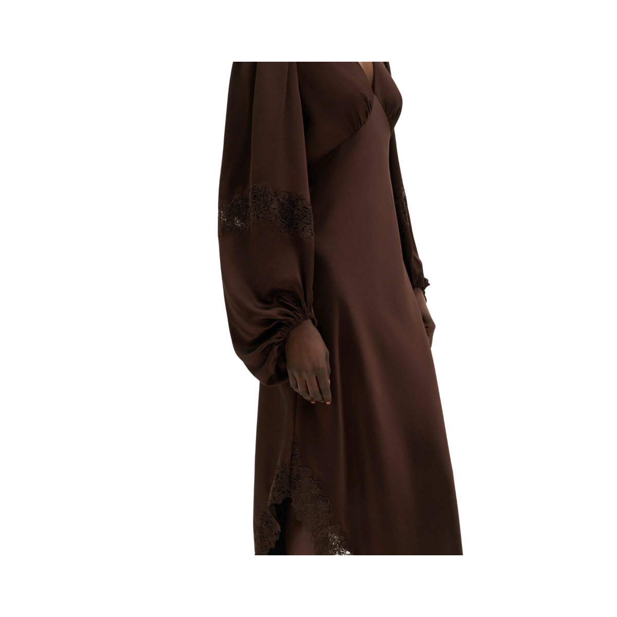 Seema Lace Maxi Dress - Dark Brown