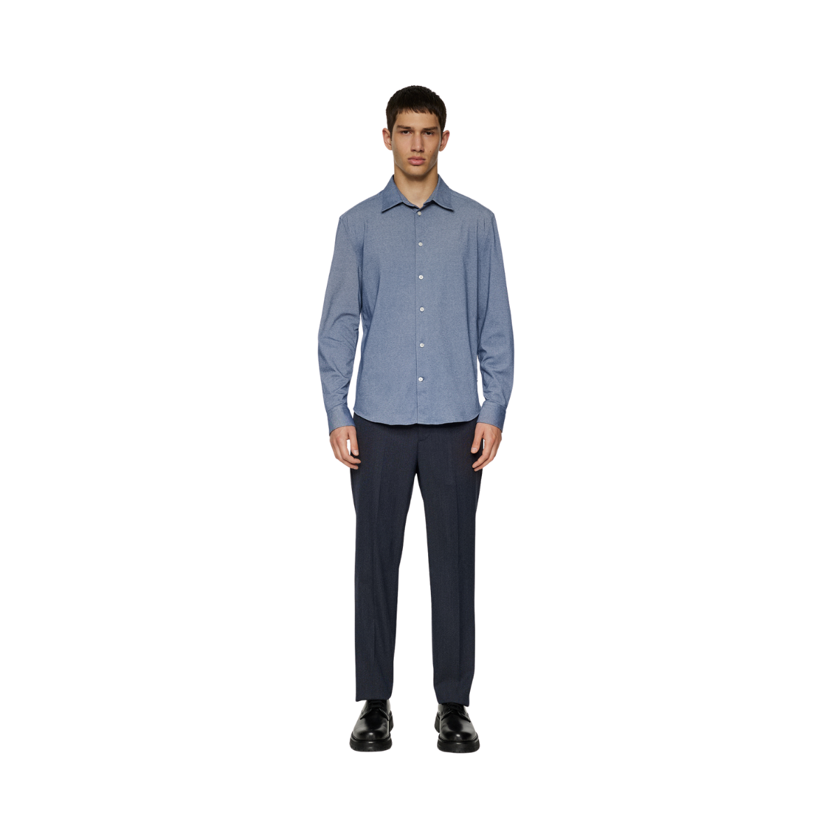 Marlon Pique Jersey Shirt - Vintage Indigo Melange