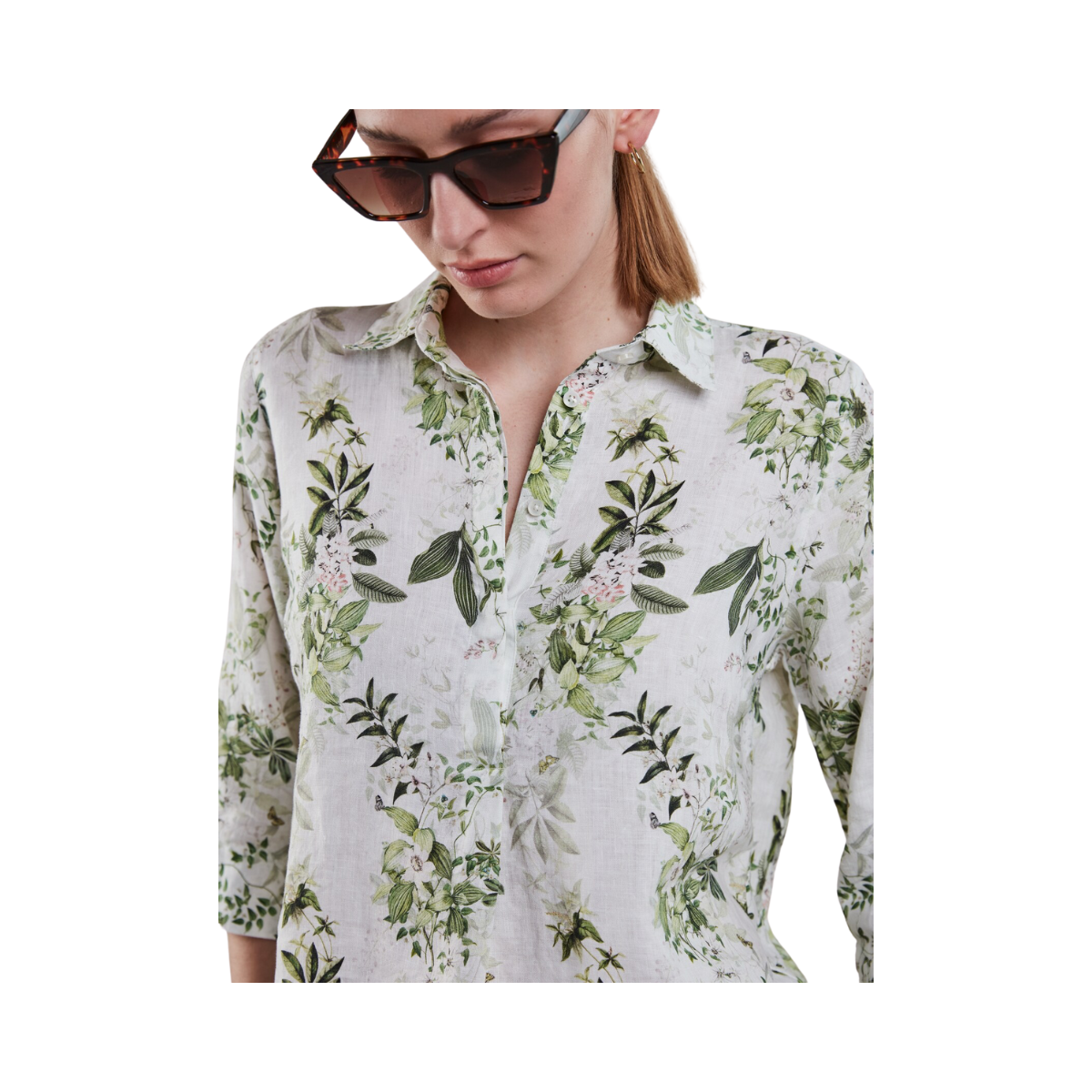 Stella popover shirt - Green pattern