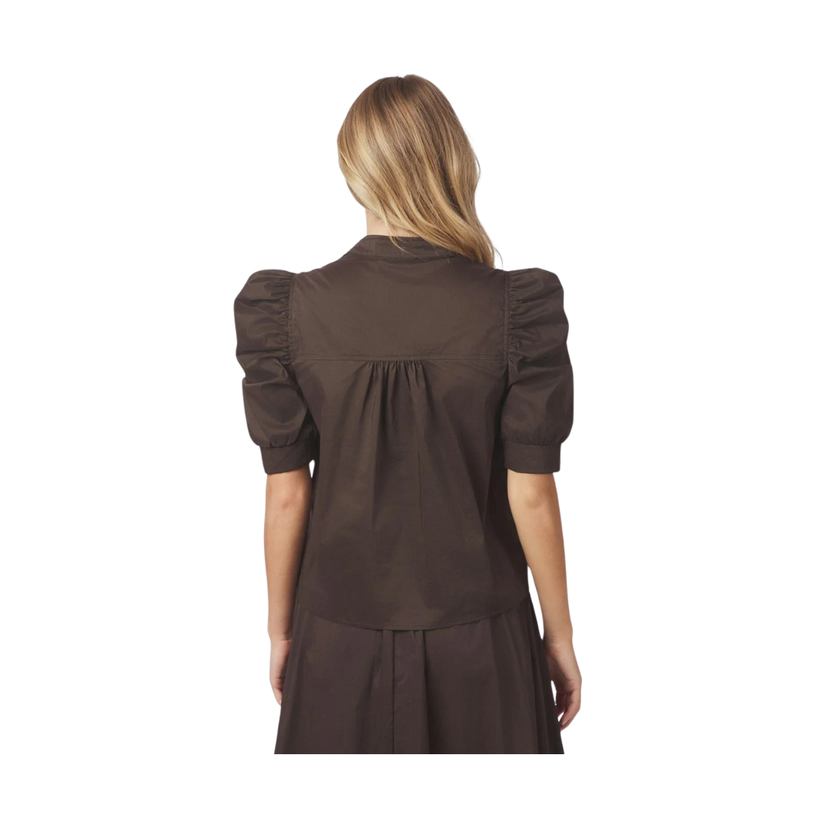 Roella Poplin Blouse - Chocolate Brown