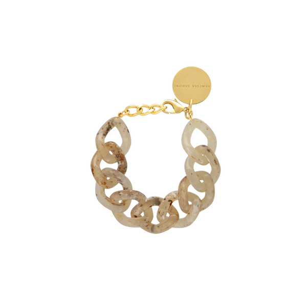 Flat chain bracelet - Beige