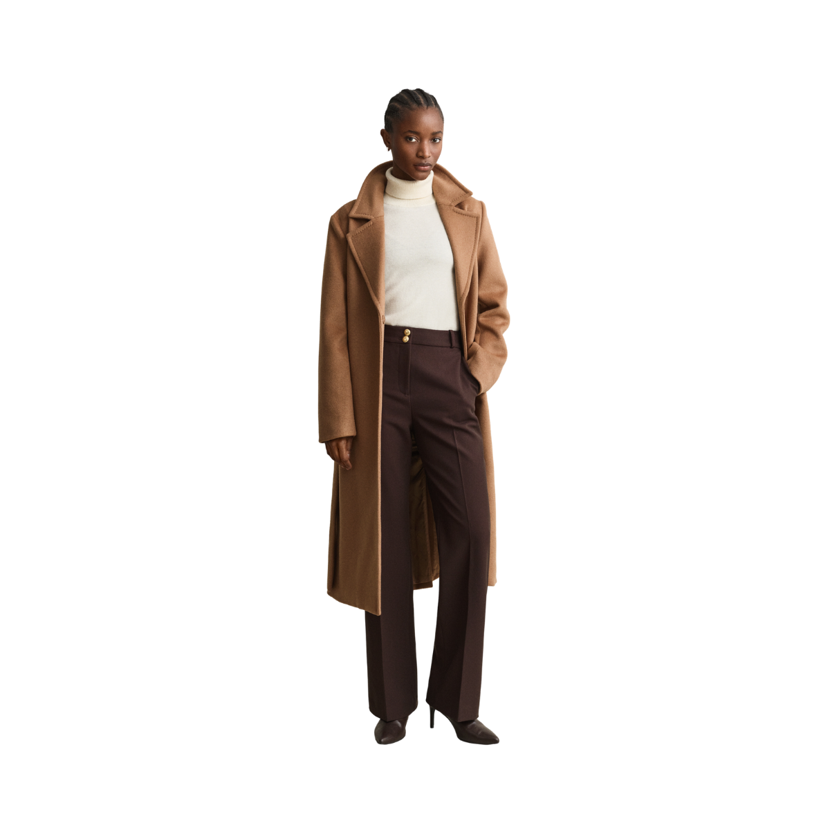 Wool Cotton Turtleneck - Cream