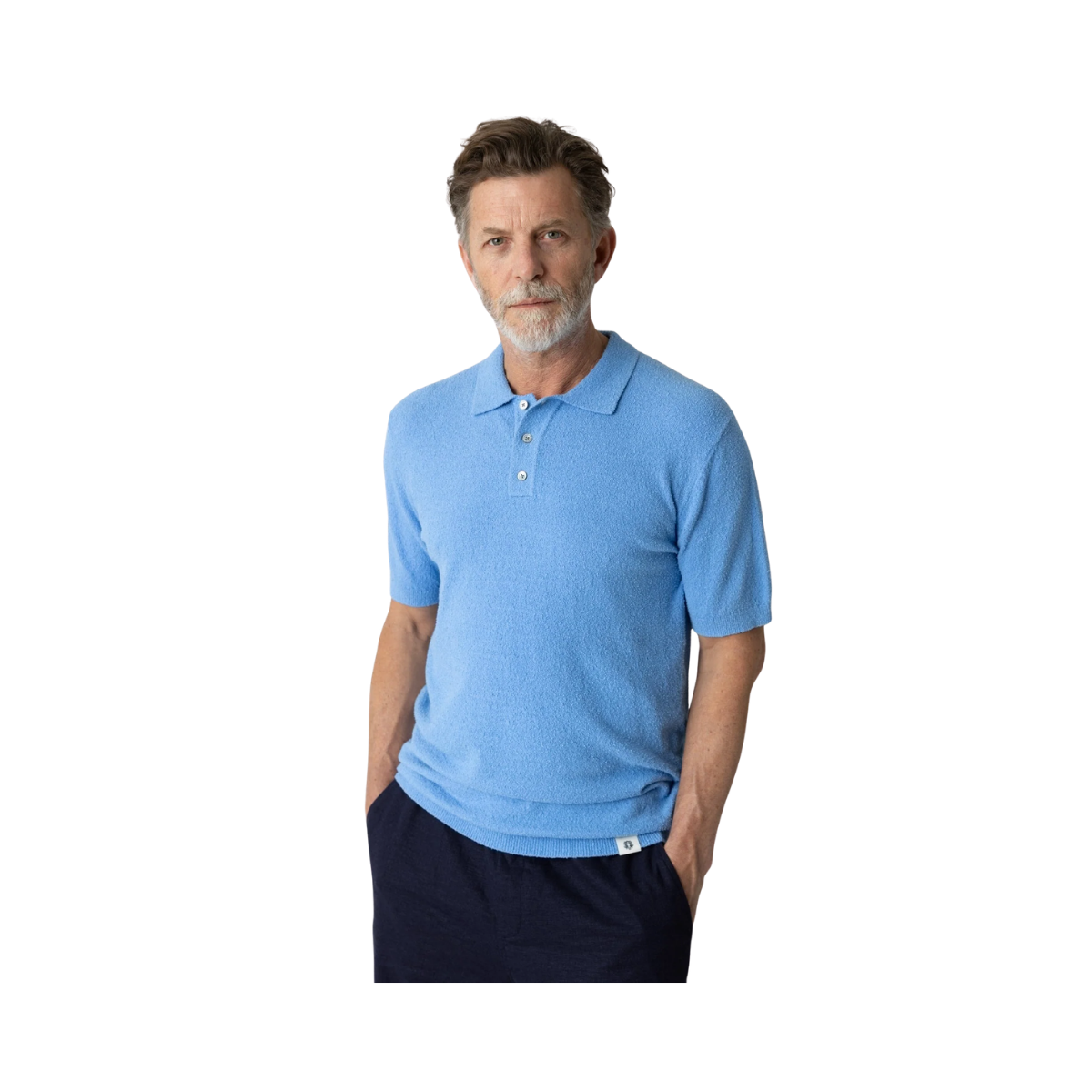 MMGKyle Bouclé SS Polo - Silver Lake Blue