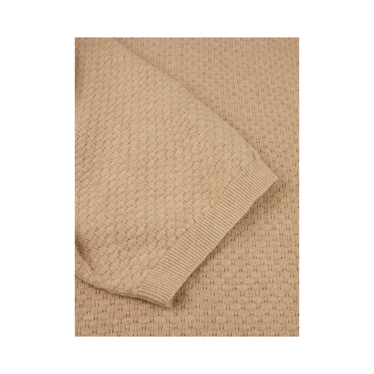 Polo Shirt Knitted Textured - Beige