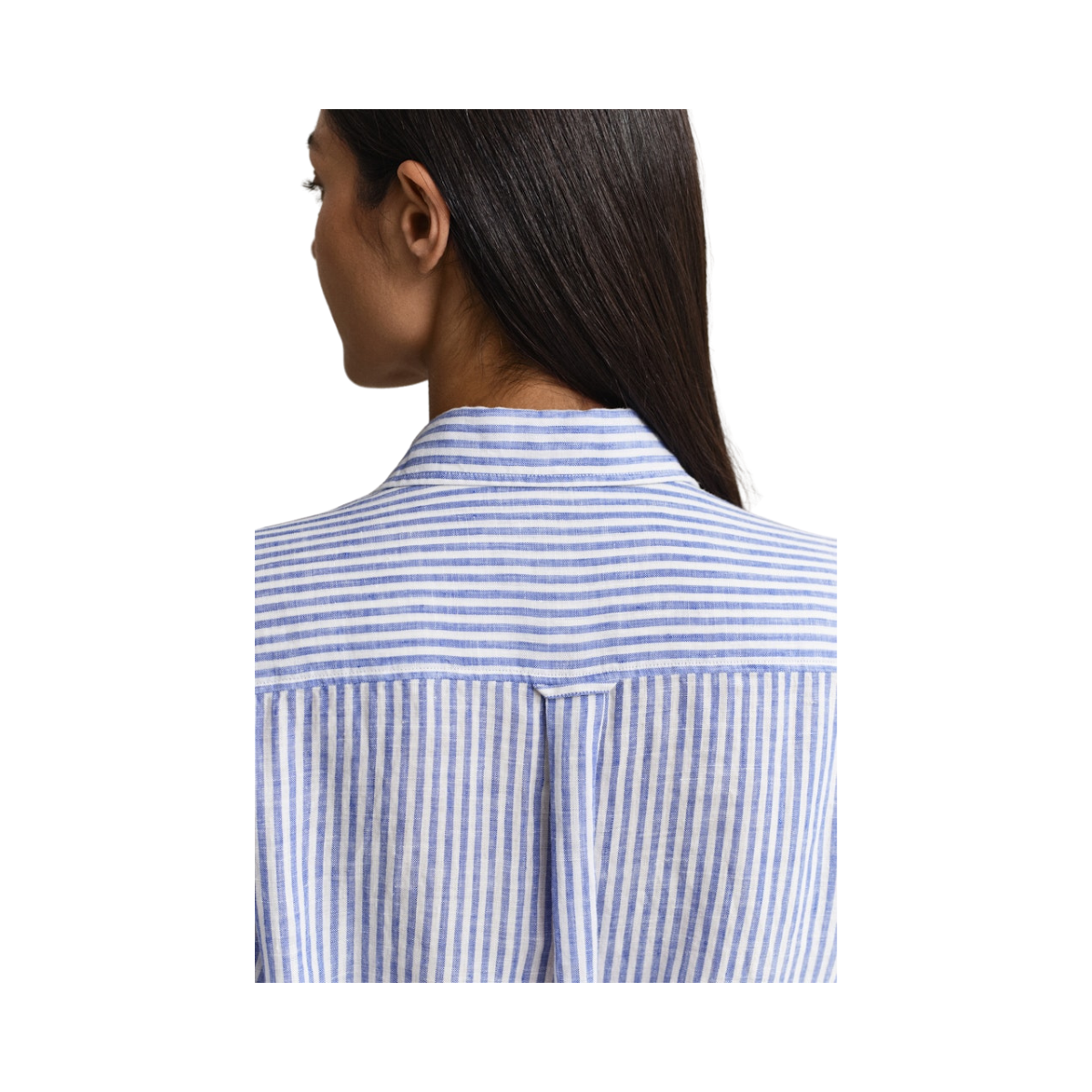 Striped Linen SS Shirt Dress - 417 Royal Blue